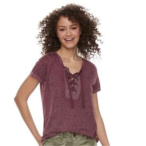 Cloud Chaser Purple Lace Up T-shirt XS